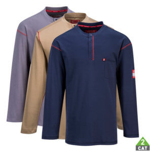 Flame Resistant Henley (button down) T-Shirt, PFR02