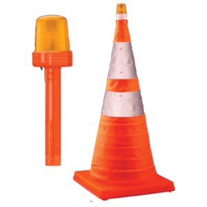 28″ Collapsible Traffic Cone & Optional Light
