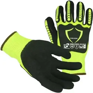 Hi-Vis HPPE Sandy Nitrile Palm Impact Glove CR8