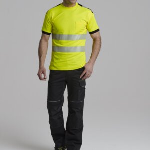High Visibility Short Sleeve T Shirt with Segmented Reflective Tape